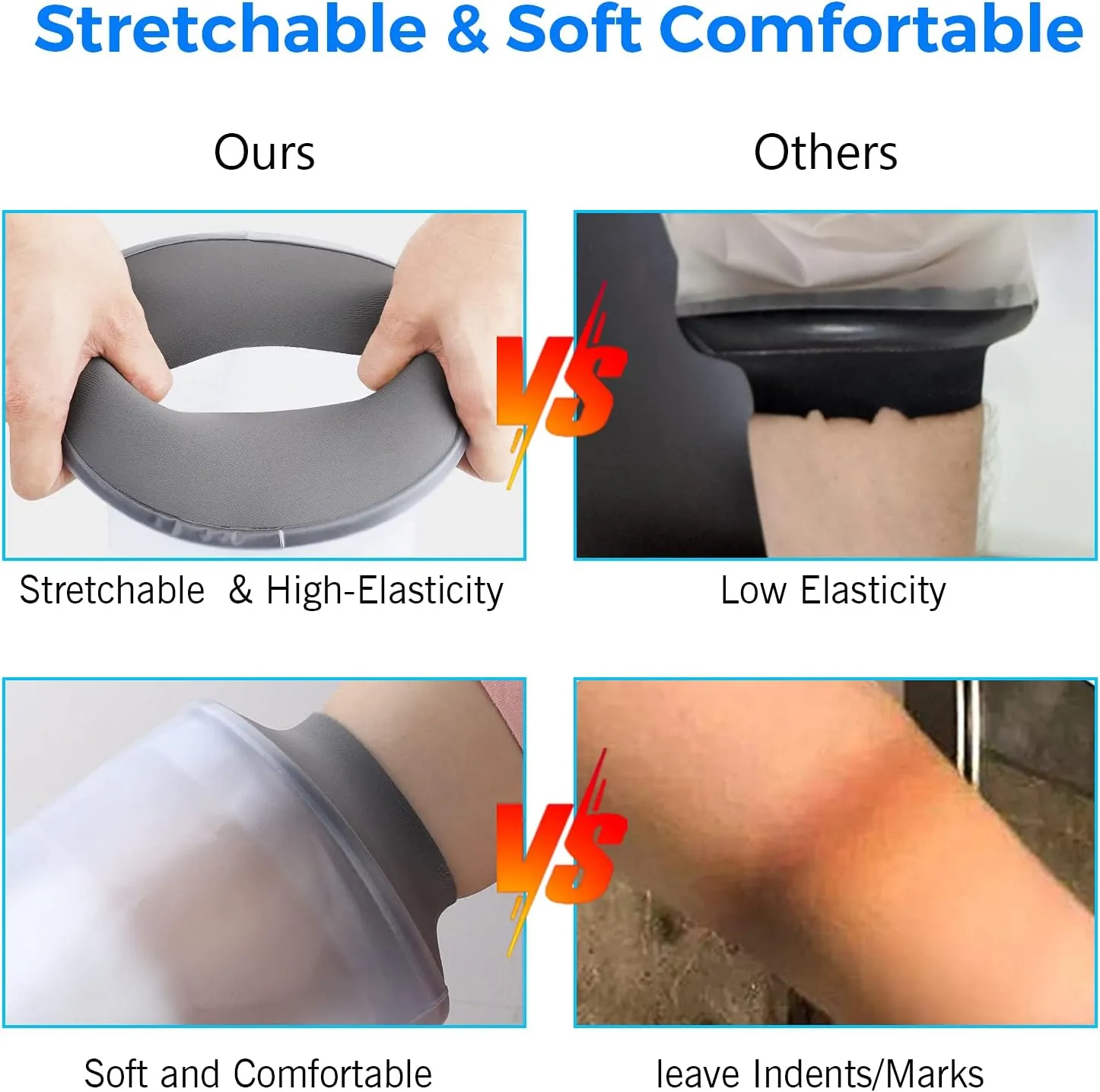 Waterproof Leg Cast Cover for Shower Bath Adult, Reusable Watertight Seal Cast Shower Cover Leg to Keep Wounds Dry, Bandage Cast Protector for Leg Foot Ankle, No Mark on Skin