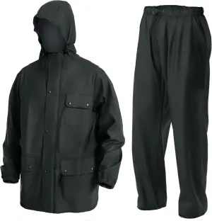 Waterproof Rain Suit- Heavy Duty Workwear Jacket with Elastic Pant Foul Weather Gear Combo Set