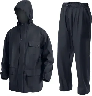 Waterproof Rain Suit- Heavy Duty Workwear Jacket with Elastic Pant Foul Weather Gear Combo Set