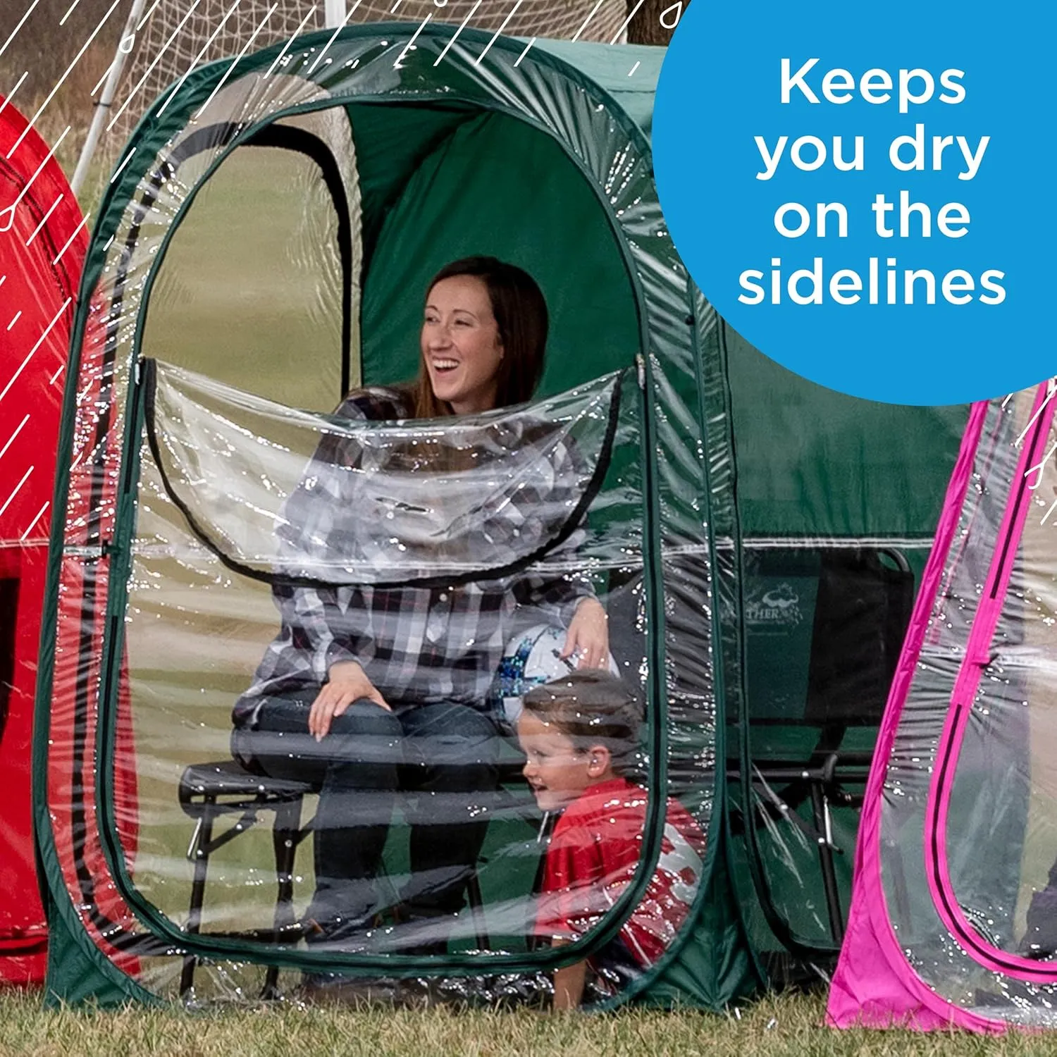 WeatherPod® The Original Shark Tank MyPod™ 1-2 Person Pop-Up Pod - Stay Warm, Dry, and Out of The Sun - Weather Pod for Sports, Rain, or Wind