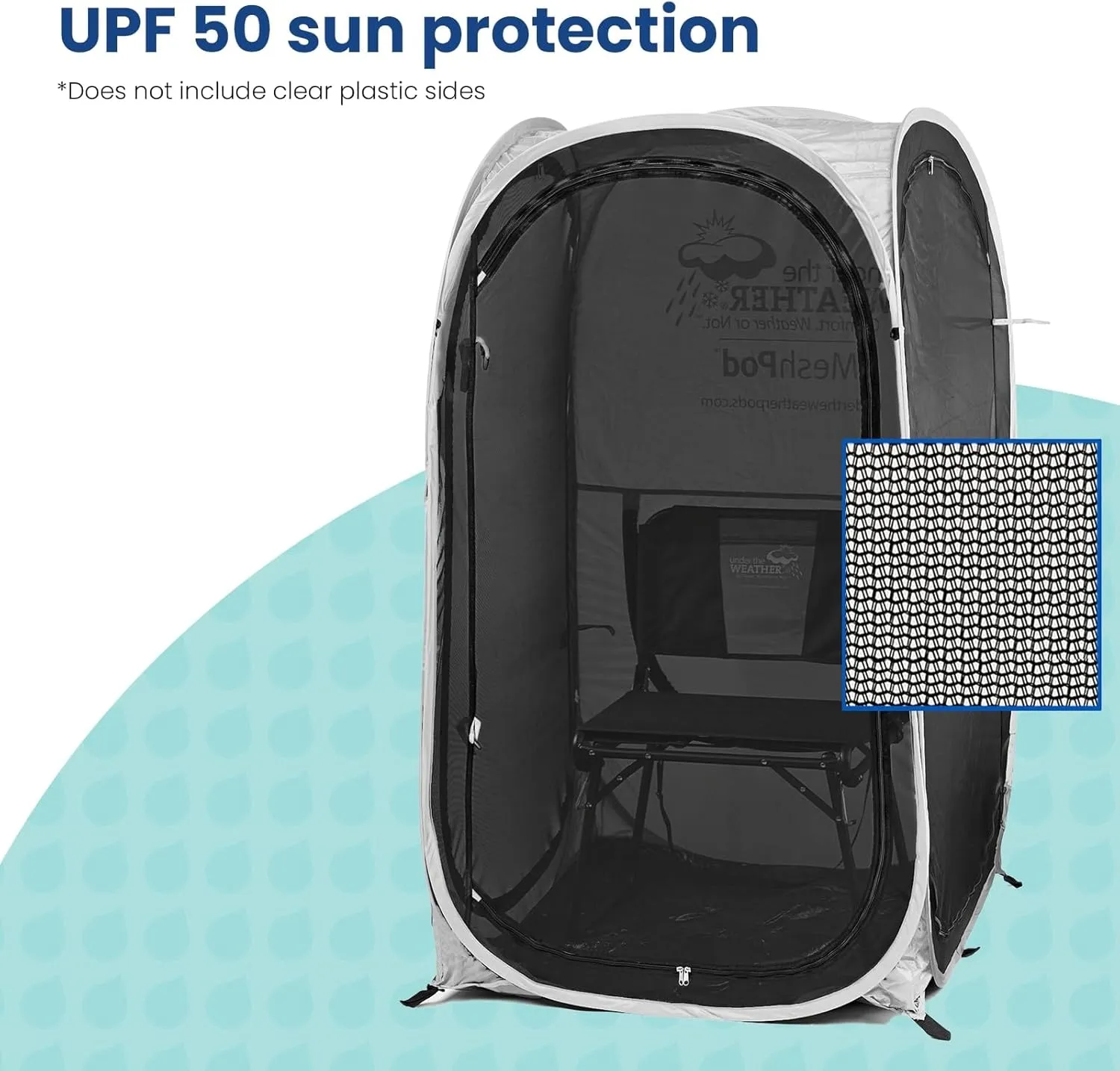 WeatherPod® The Original Shark Tank MyPod™ Mesh 1-2 Person Pop-Up Screen Pod - Keeps Out Bugs, Mosquitos, and Harmful UV Rays - UPF 50 for Maximum Protection from The Sun