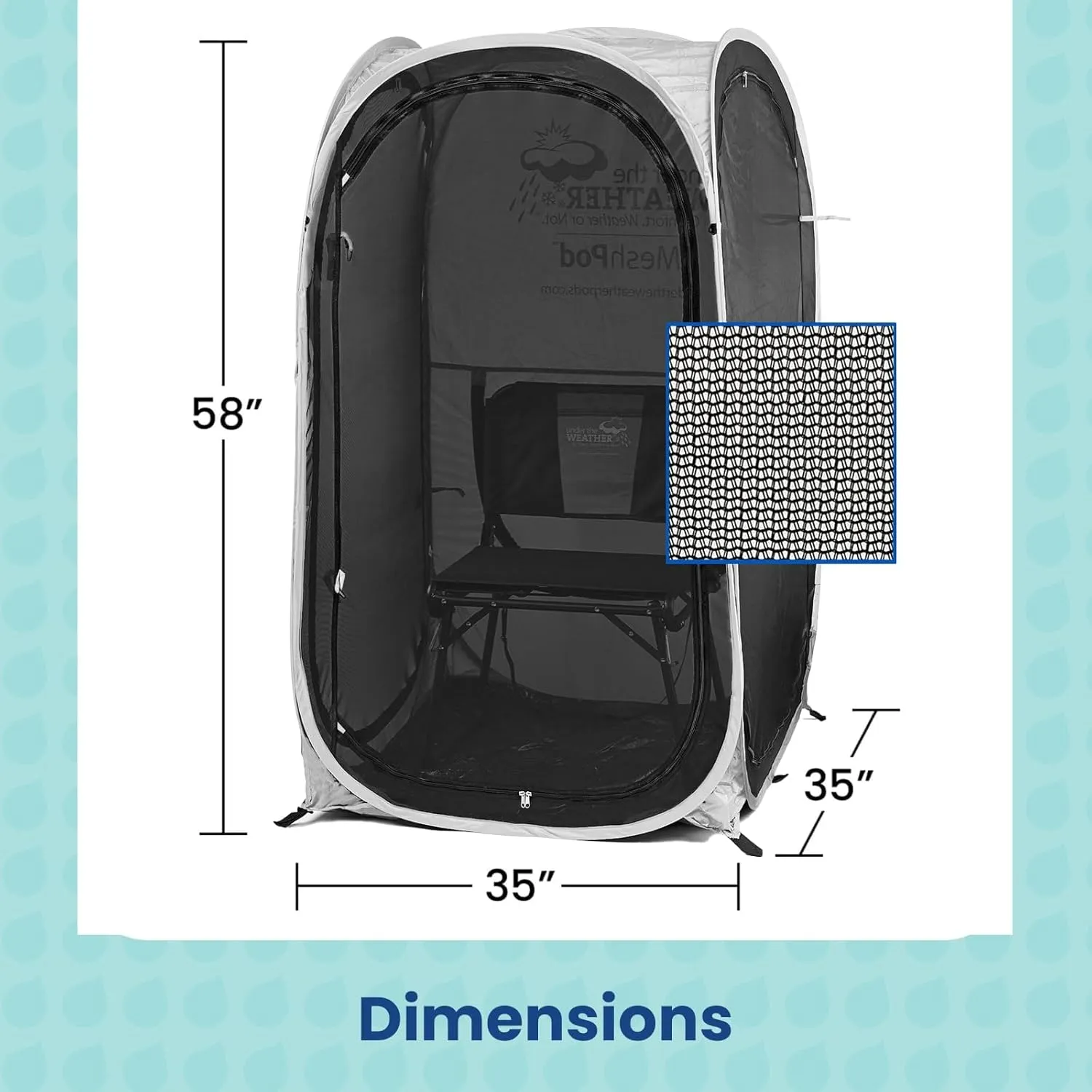 WeatherPod® The Original Shark Tank MyPod™ Mesh 1-2 Person Pop-Up Screen Pod - Keeps Out Bugs, Mosquitos, and Harmful UV Rays - UPF 50 for Maximum Protection from The Sun