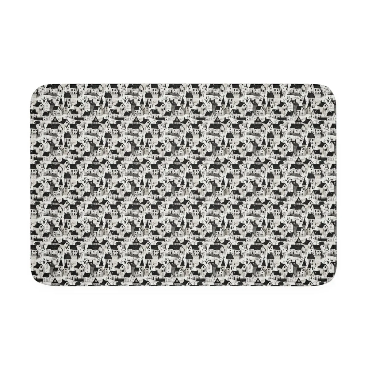 White Charcoal Neighborhood Memory Foam Bath Mat