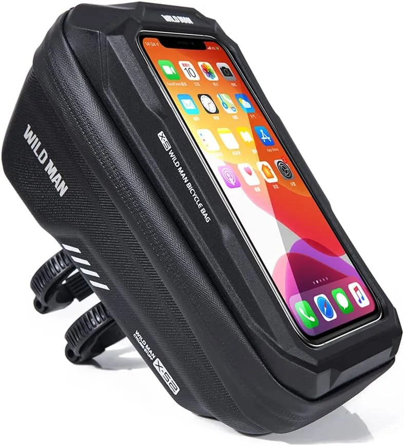 WILD MAN 1L Quick Release Waterproof Bycicle Front Frame Bike Bag Bike Phone Holder with Touch Screen Top for Mountain Road Bike MTB Cycling