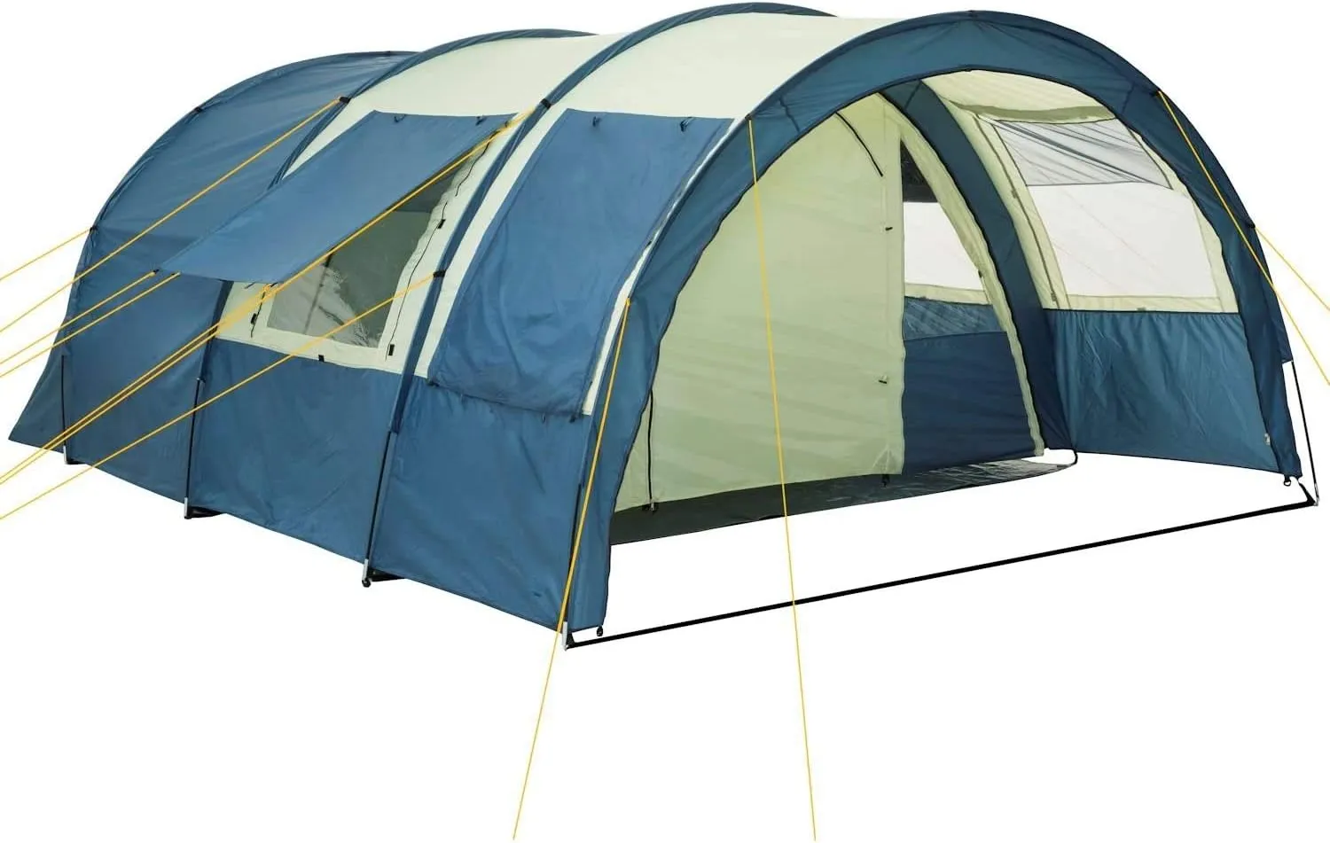 Windproof Family Tent 2 Person Portable Waterproof Tents Ventilated Mesh Windows for Camping Hiking Outdoor Activities Blue