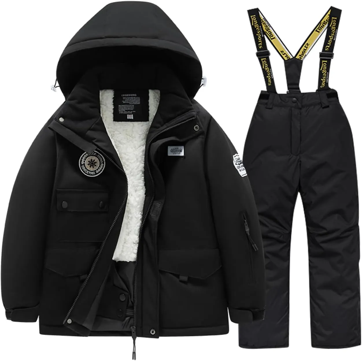 Winter Kids Boys Ski Suit Pants Jackets Sets Girls Snowbibs Snowboarding Clothes