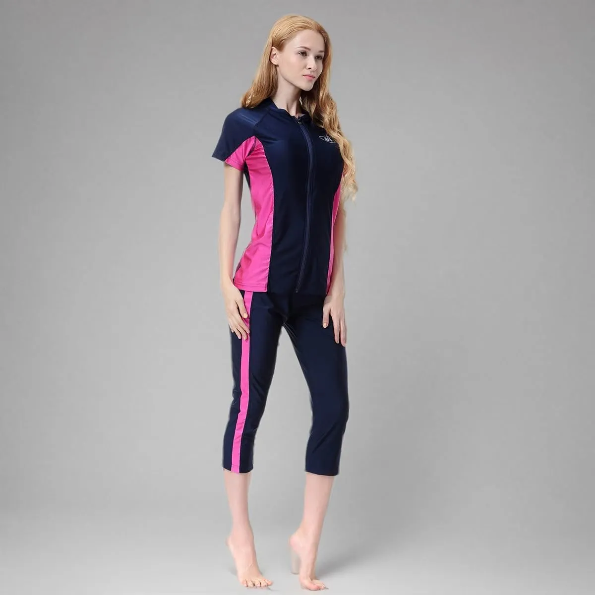 Women Burkini Swimsuits Modest Muslim Swimwear Islamic Long Sleeve Full Cover Hijab Top Skirted Swim Capris ​Pants Set