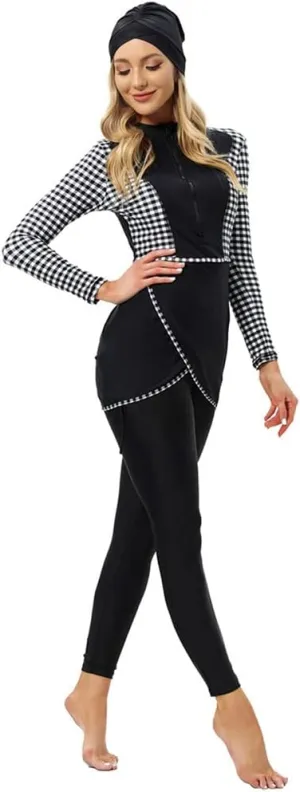 Women Burkini Swimsuits Modest Muslim Swimwear Islamic Long Sleeve Full Cover Hijab Top Swim Pants ​Bathing Suit