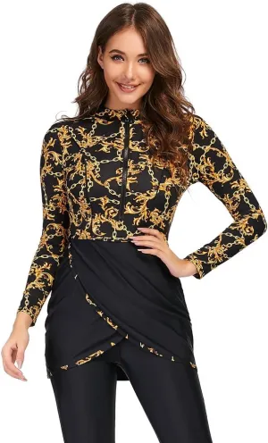 Women Burkini Swimsuits Modest Muslim Swimwear Islamic Long Sleeve Full Cover Hijab Top Swim Pants ​Bathing Suit
