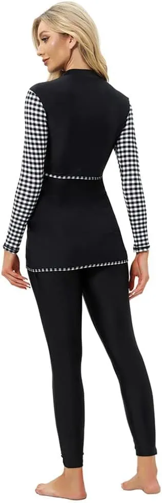 Women Burkini Swimsuits Modest Muslim Swimwear Islamic Long Sleeve Full Cover Hijab Top Swim Pants ​Bathing Suit
