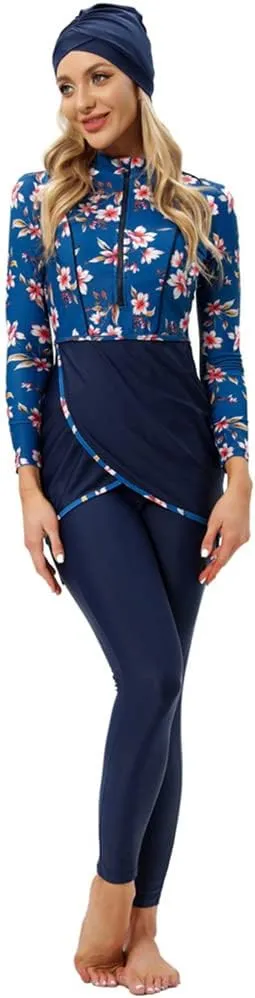 Women Burkini Swimsuits Modest Muslim Swimwear Islamic Long Sleeve Full Cover Hijab Top Swim Pants ​Bathing Suit
