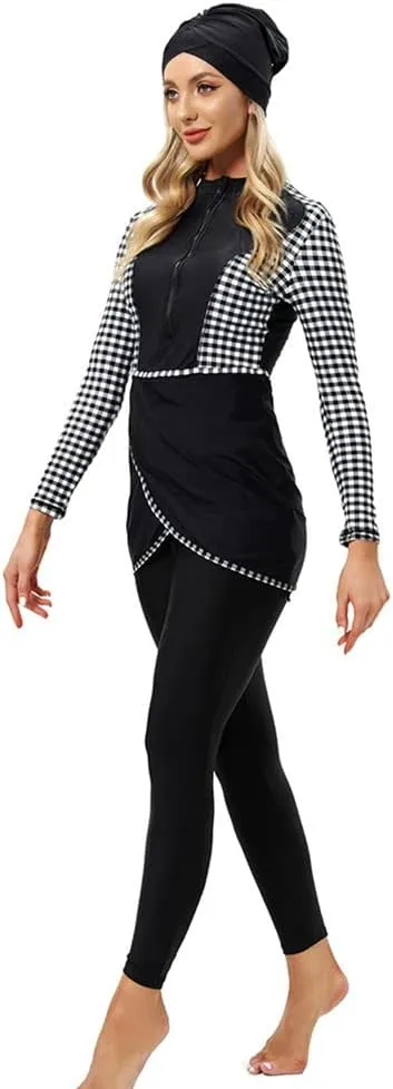 Women Burkini Swimsuits Modest Muslim Swimwear Islamic Long Sleeve Full Cover Hijab Top Swim Pants ​Bathing Suit