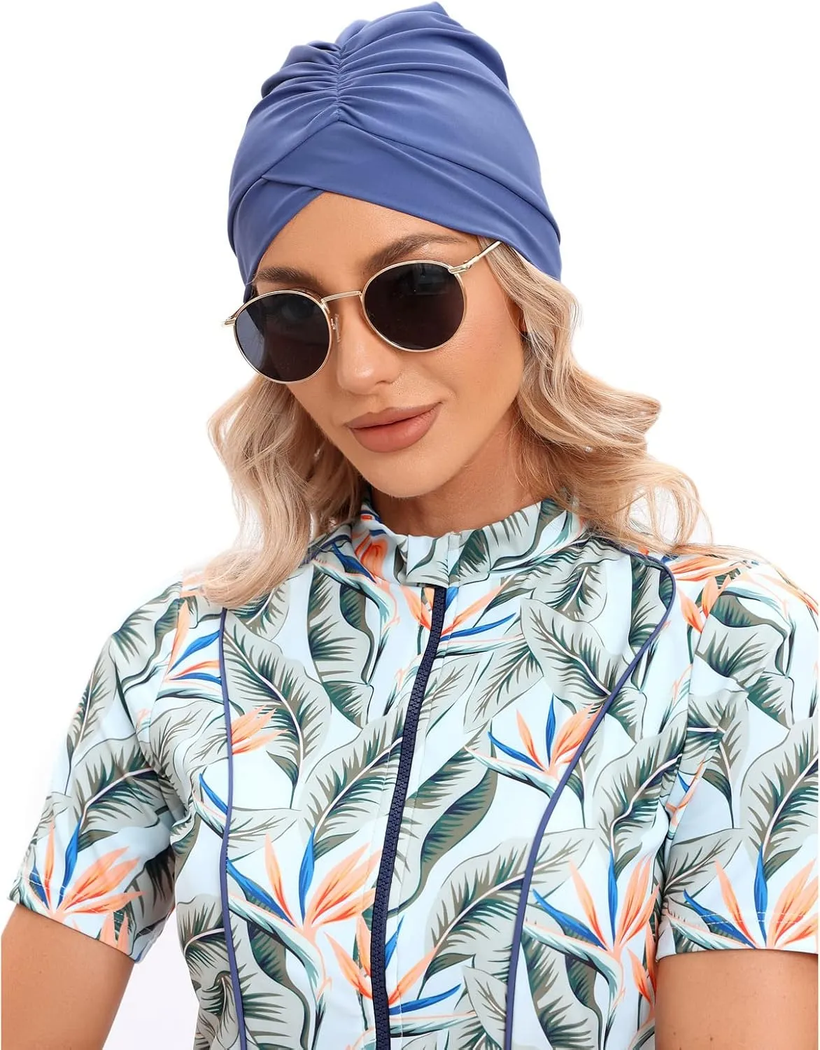 Women Burkini Swimsuits Modest Muslim Swimwear Islamic Short Sleeve Full Cover Hijab Top Swim Capris ​Pants Set