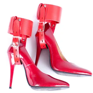 Women Double Ankle Connection High Heels Fixed Lacing, Adjustable Leather Belt Ergonomic Ankle Suit