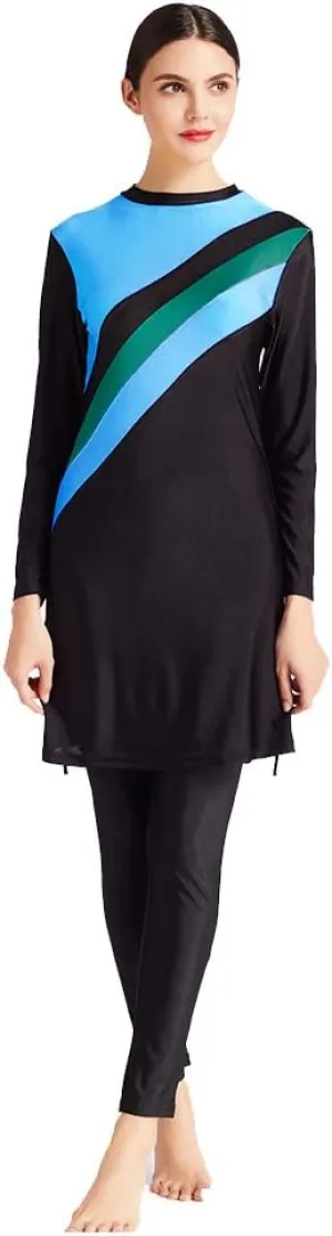Women Modest Muslim Swimsuit Full Coverage Swimwear Islamic Hijab Ladies Beachwear Swimming Burkini Swim Suit