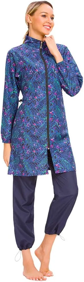 Women Modest Muslim Swimsuit Full Coverage Swimwear Islamic Hijab Ladies Beachwear Swimming Burkini Swim Suit