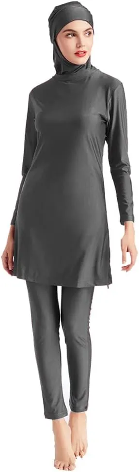 Women Modest Muslim Swimsuit Islamic Full Coverage Swimwear Burkini Swimming Tops Pants Hijab Rash Guard Set S-6XL