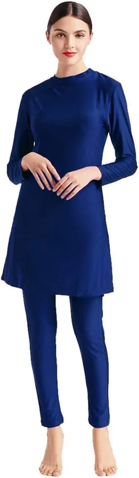 Women Modest Muslim Swimsuit Islamic Full Coverage Swimwear Burkini Swimming Tops Pants Hijab Rash Guard Set S-6XL