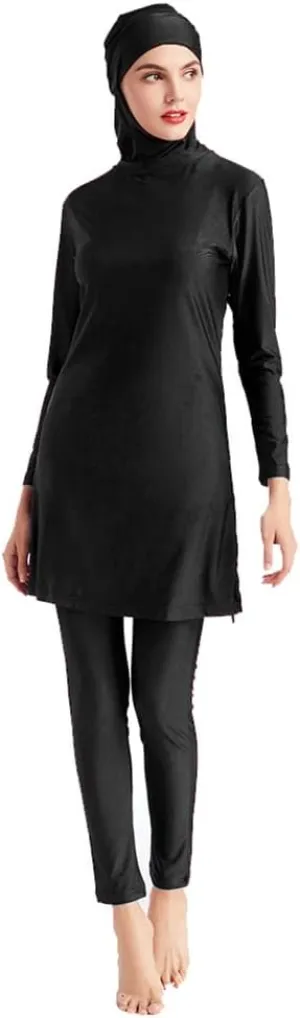Women Modest Muslim Swimsuit Islamic Full Coverage Swimwear Burkini Swimming Tops Pants Hijab Rash Guard Set S-6XL