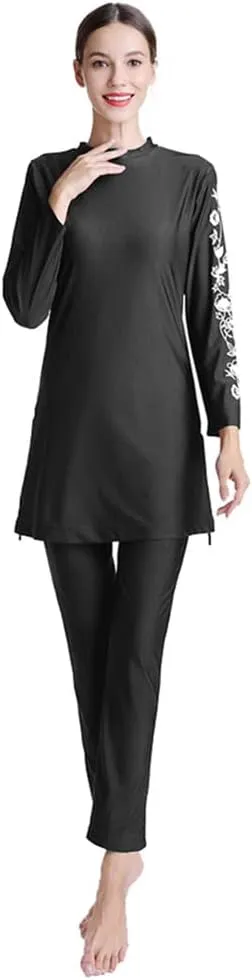 Women Modest Muslim Swimsuit Islamic Full Coverage Swimwear Burkini Swimming Tops Pants Hijab Rash Guard Set S-6XL