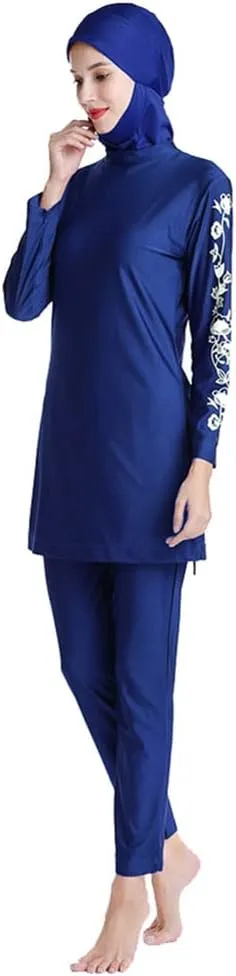 Women Modest Muslim Swimsuit Islamic Full Coverage Swimwear Burkini Swimming Tops Pants Hijab Rash Guard Set S-6XL