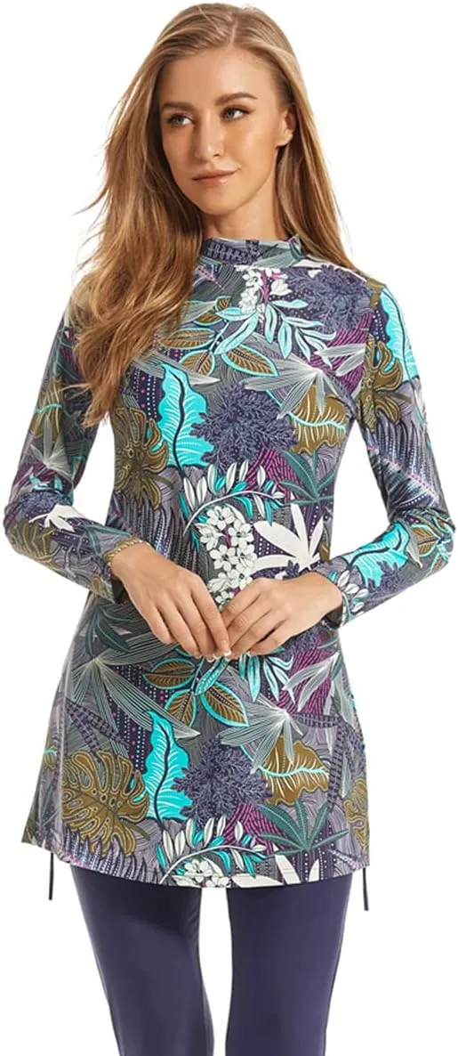 Women Muslim Burkini Swimsuits Modest Swimwear Islamic Long Sleeve Full Cover Hijab Dress Top Swim Pants ​Bathing Suit