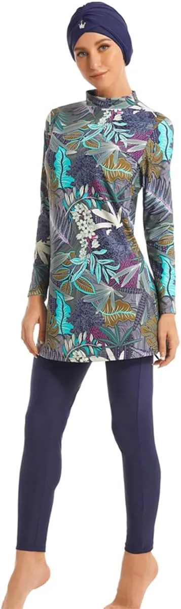 Women Muslim Burkini Swimsuits Modest Swimwear Islamic Long Sleeve Full Cover Hijab Dress Top Swim Pants ​Bathing Suit