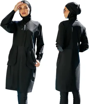Women Muslim Burkini Swimsuits Modest Swimwear Islamic Long Sleeve Full Cover Hijab Dress Top Swim Pants ​Bathing Suit