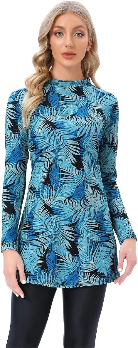 Women Muslim Burkini Swimsuits Modest Swimwear Islamic Long Sleeve Full Cover Hijab Dress Top Swim Pants ​Bathing Suit