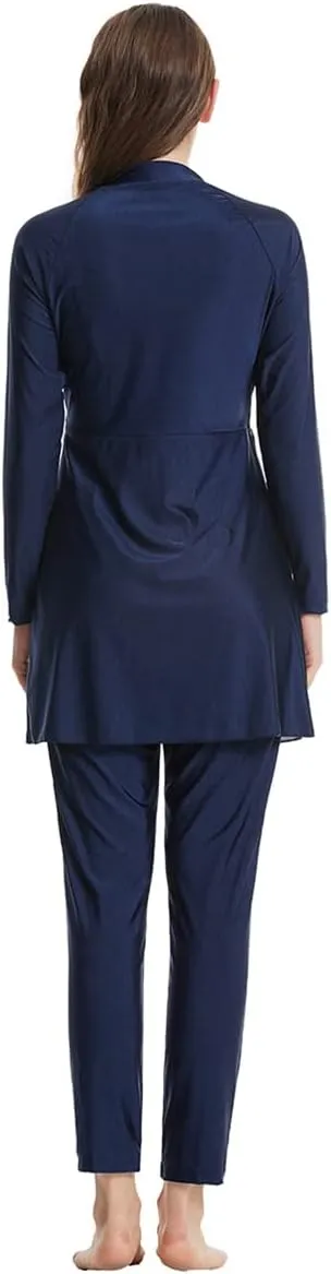 Women Muslim Burkini Swimsuits Modest Swimwear Islamic Long Sleeve Full Cover Hijab Top Swim Pants Sets ​Bathing Suits