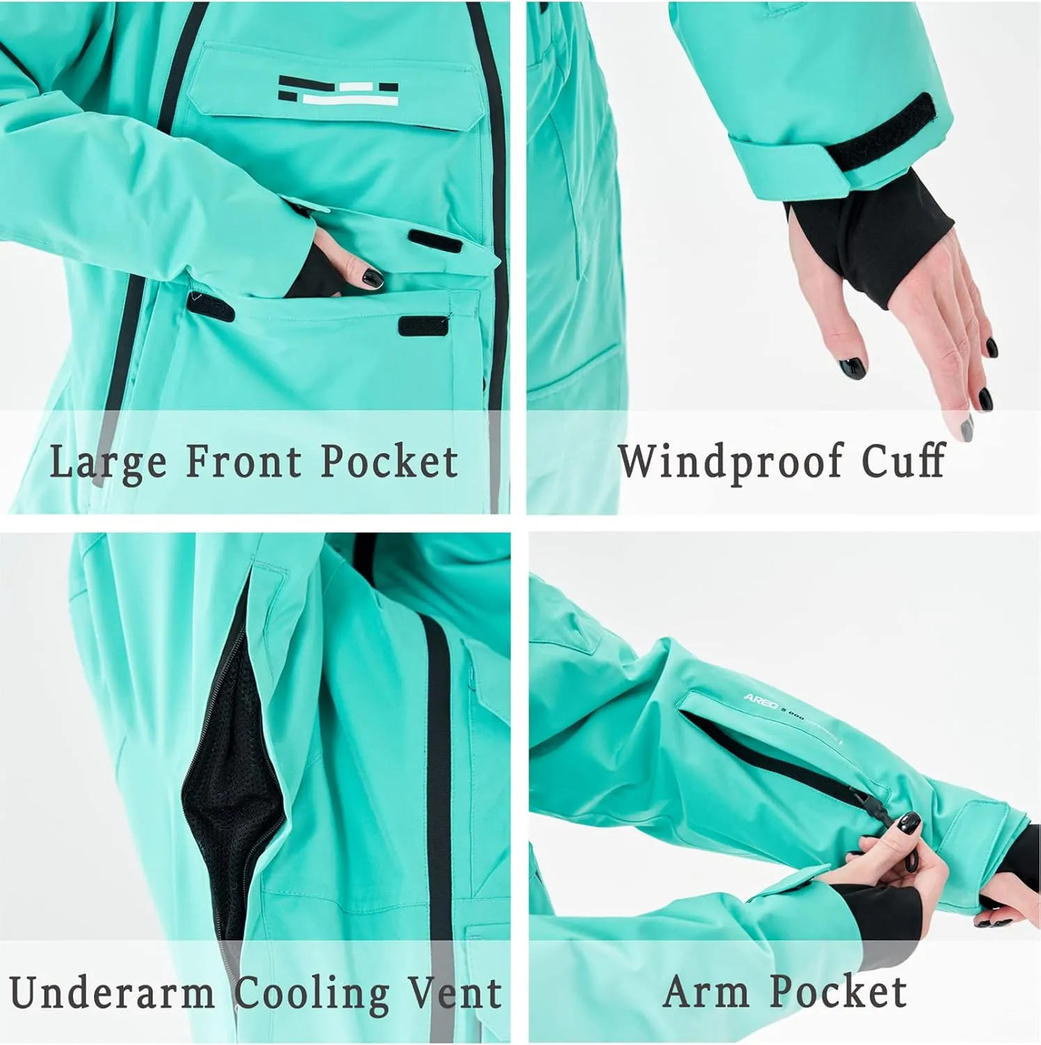 Women One Pieces Ski Suits Waterproof Ski Jumpsuits Winter Onesies Snowsuits Snowboard Coveralls for Snow Sports
