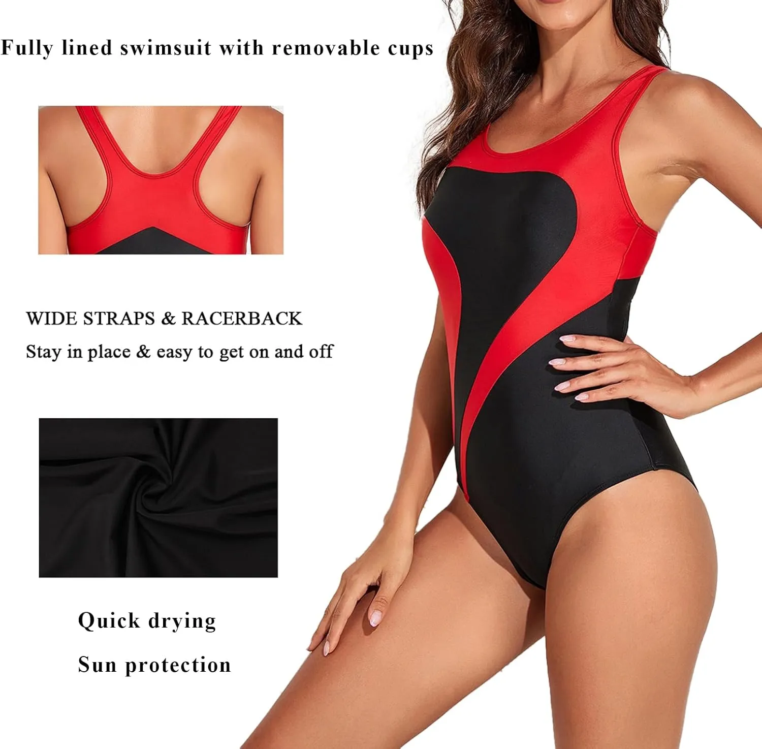 Women‘s Athletic One Piece Swimsuit Racerback Competitive Training Bathing Suit