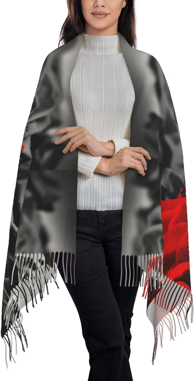 Women'S Fashion Scarf With Dna Chain Photo Printed Tassel Soft Warm Large Blanket Wrap Shawl For Gift
