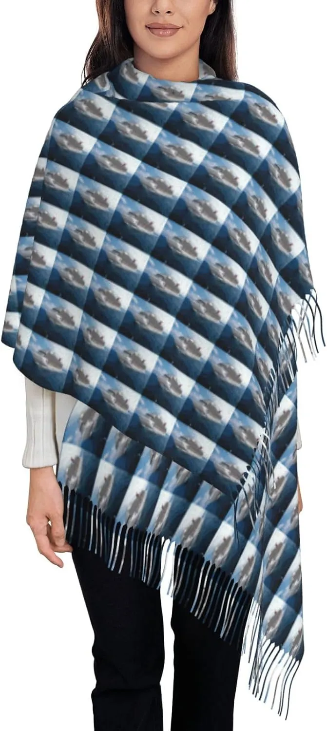 Women'S Fashion Scarf With Dna Chain Photo Printed Tassel Soft Warm Large Blanket Wrap Shawl For Gift