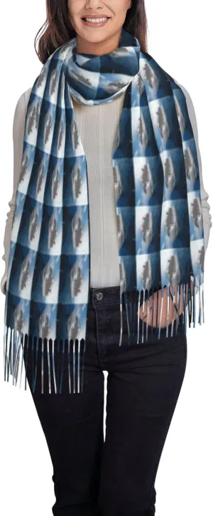 Women'S Fashion Scarf With Dna Chain Photo Printed Tassel Soft Warm Large Blanket Wrap Shawl For Gift