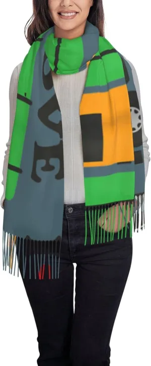 Women'S Fashion Scarf With Dna Chain Photo Printed Tassel Soft Warm Large Blanket Wrap Shawl For Gift