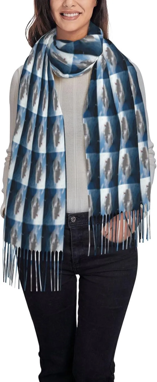 Women'S Fashion Scarf With Dna Chain Photo Printed Tassel Soft Warm Large Blanket Wrap Shawl For Gift