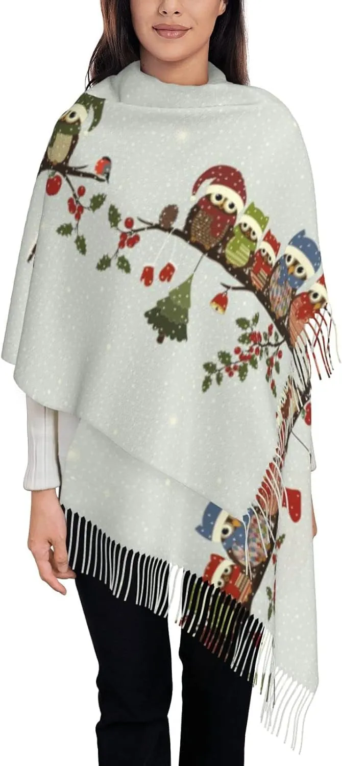 Women'S Fashion Scarf With Dna Chain Photo Printed Tassel Soft Warm Large Blanket Wrap Shawl For Gift