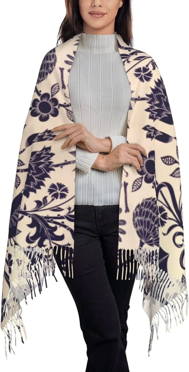 Women'S Fashion Scarf With Dna Chain Photo Printed Tassel Soft Warm Large Blanket Wrap Shawl For Gift