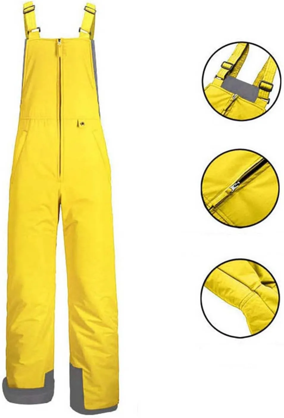 Women'S Insulated Waterproof Ski Bib Overalls Essential Winter Snowboarding Pants Adjustable Shoulder Strap Jumpsuit