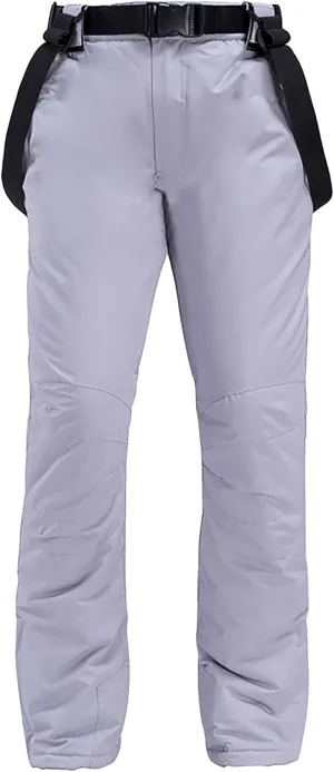 Women'S Insulated Waterproof Ski Bib Overalls Essential Winter Snowboarding Pants Adjustable Shoulder Strap Jumpsuit