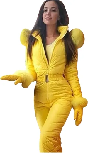 Womens One Piece Snowsuit Winter Onesie Warming Ski Suit Baggy Ski Outfits Outdoor Sports Cute Ski Jumpsuit Skiwear
