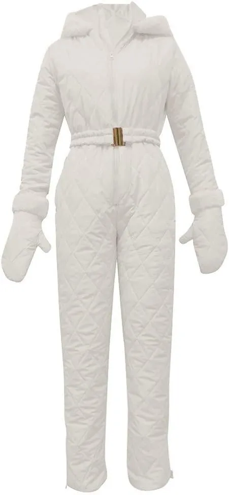 Womens One Piece Snowsuit Winter Onesie Warming Ski Suit Baggy Ski Outfits Outdoor Sports Cute Ski Jumpsuit Skiwear
