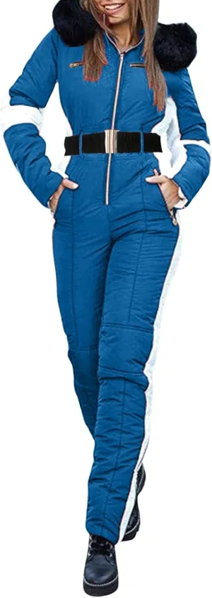 Women's Plus Size Snow Jackets & Suits - Waterproof Insulated One Piece Ski Outfits for Women - Yellow, Blue