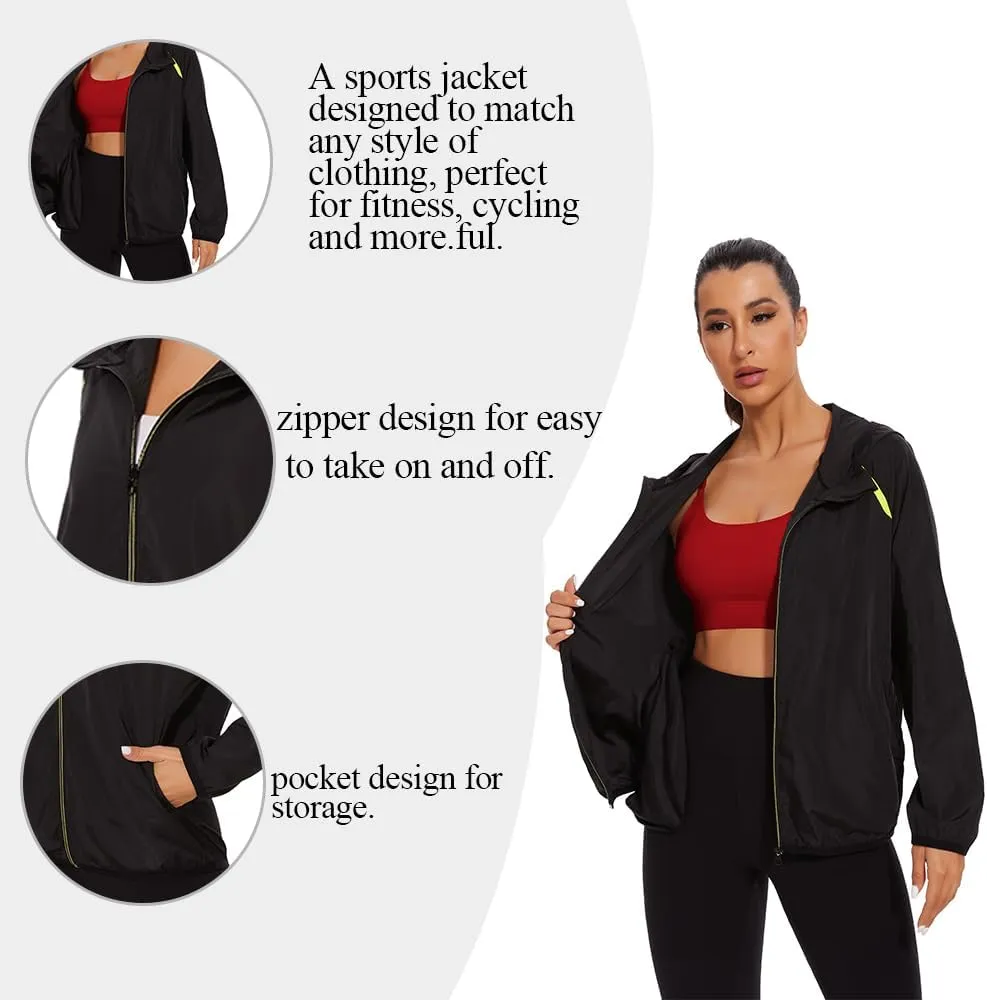 Women’s Rain Suit Waterproof Hiking Pants Windproof Rain Jacket Raincoat with Hook Pocket