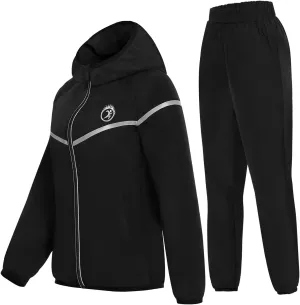 Women’s Rain Suit Waterproof Hiking Pants Windproof Rain Jacket Raincoat with Hook Pocket