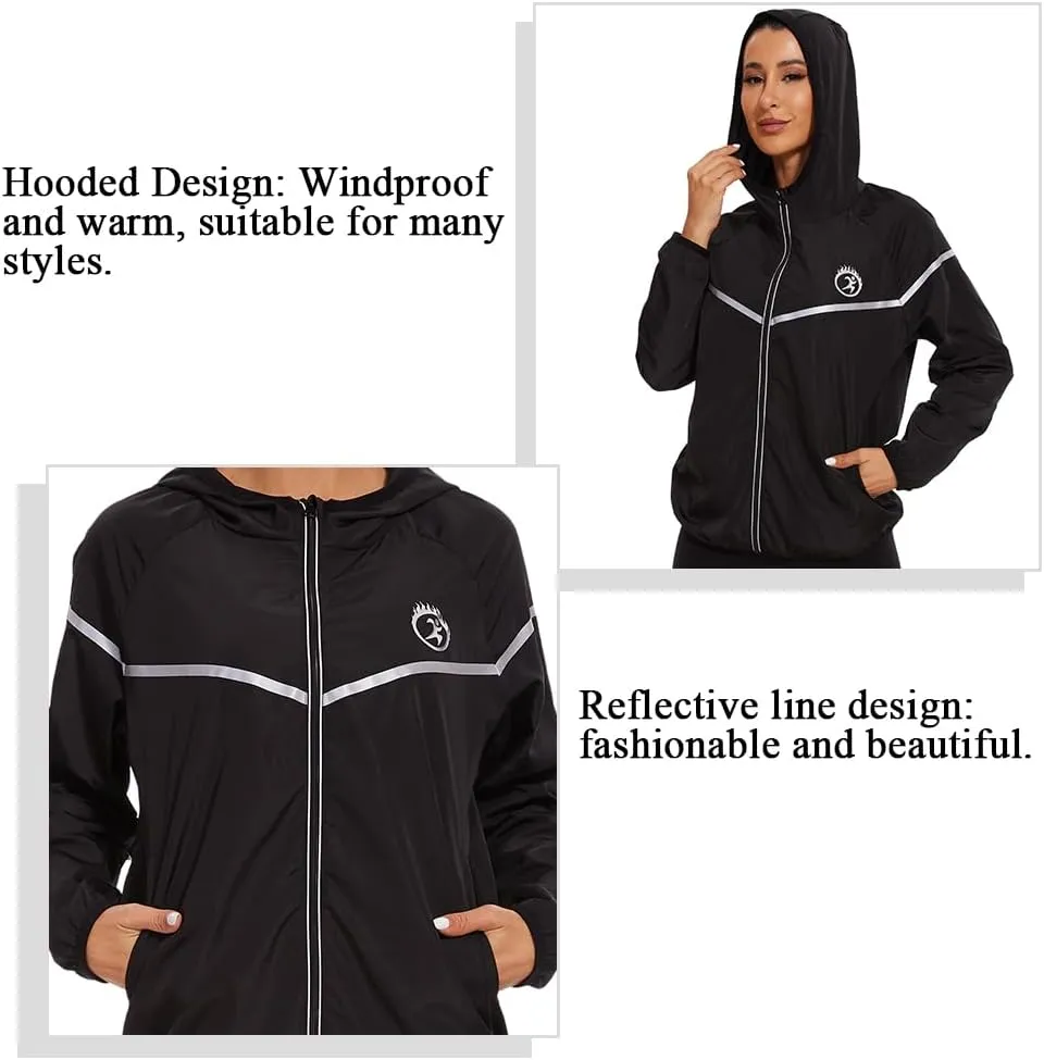 Women’s Rain Suit Waterproof Hiking Pants Windproof Rain Jacket Raincoat with Hook Pocket