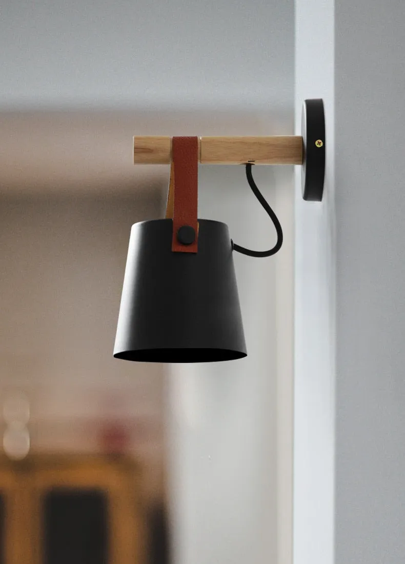 Wooden Lantern Nordic Hanging Wall Lamp