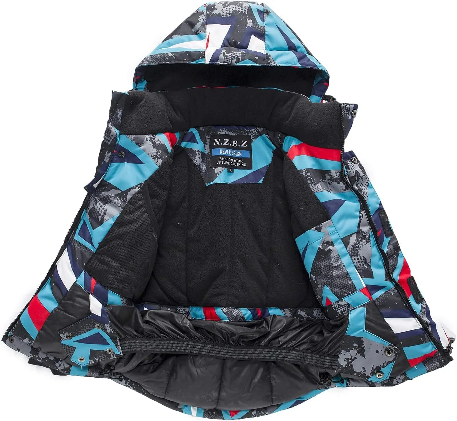 WOWULOVELY Big Boy's 2-Piece Colorblock Snow Pants and Jacket Snowsuit Ski Suit