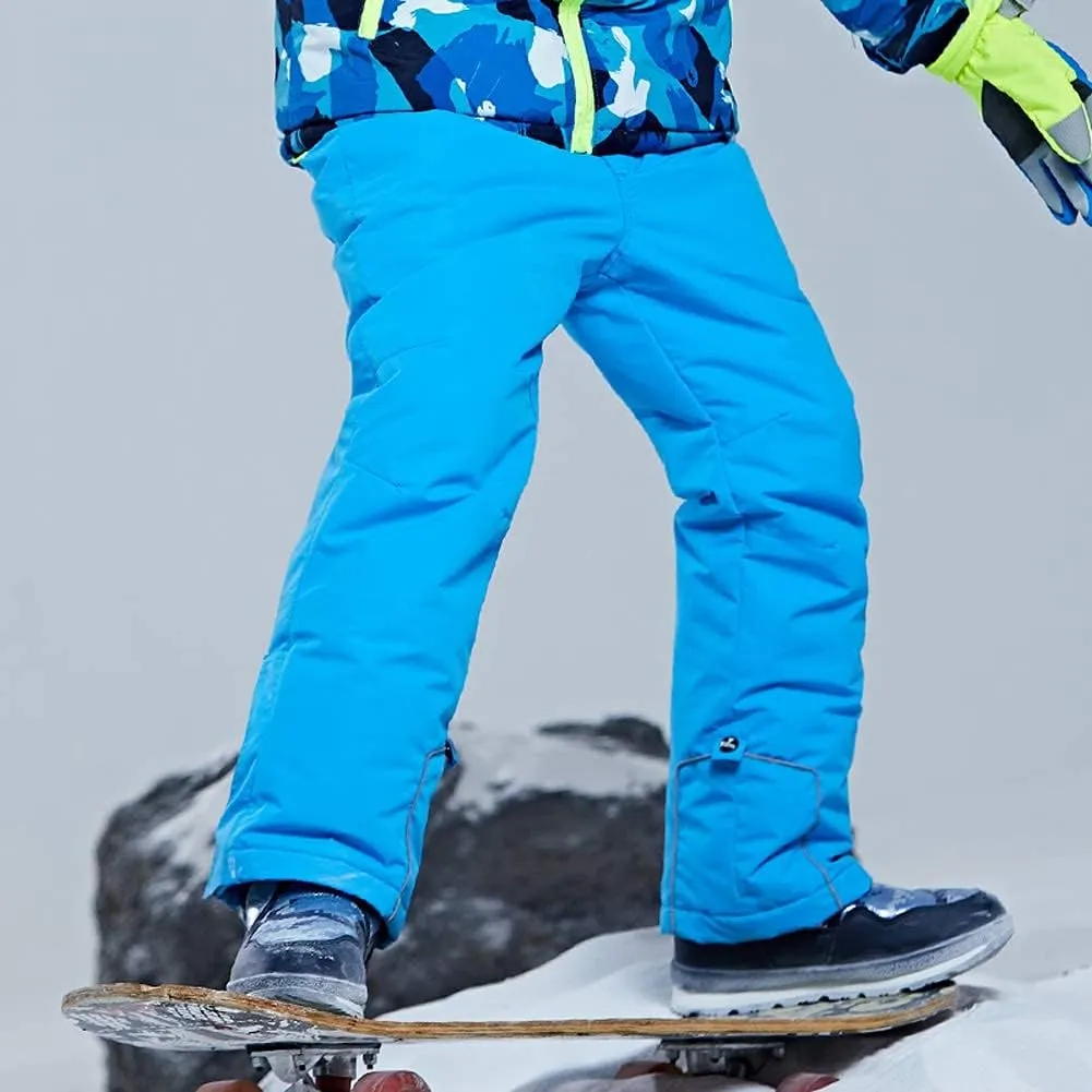 WOWULOVELY Big Boy's 2-Piece Colorblock Snow Pants and Jacket Snowsuit Ski Suit